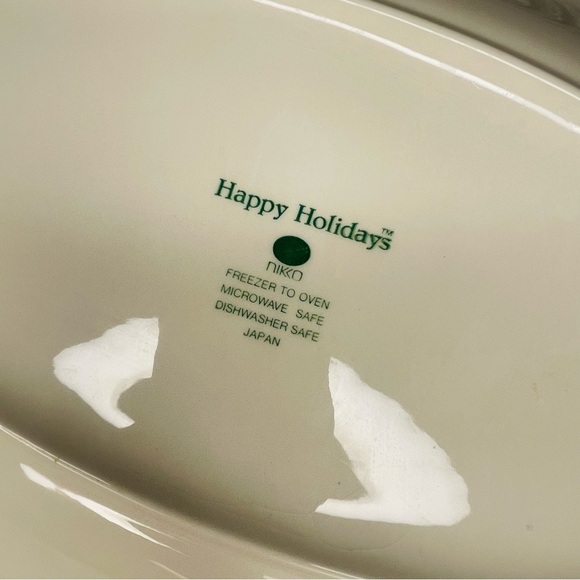 Vintage Nikko Happy Holidays Oval Platter 14" Christmas Tree plate collectable - Picture 7 of 7